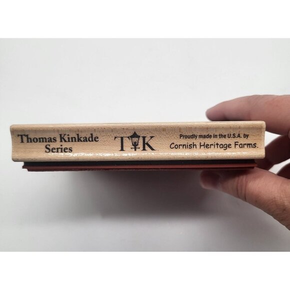 Thomas Kinkade VTG TK-112T Skater's Pond Heritage Farms Series Rubber Stamp 90s - Picture 2 of 11